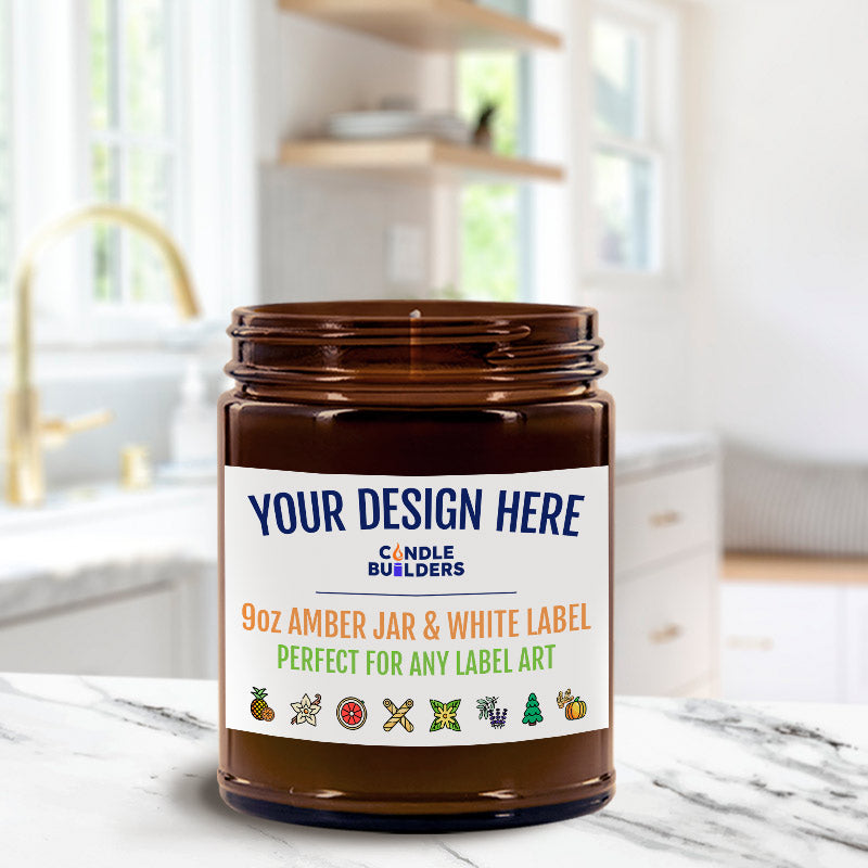 Finished candle showing it can be customized with your branding.