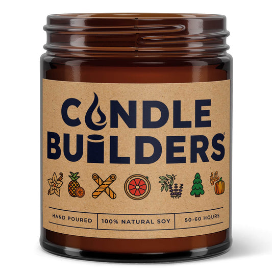 Wholesale Private Label Candles: 9oz Amber Jar Kraft Label
