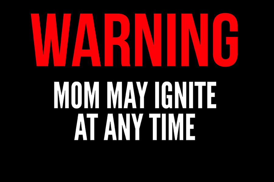 Warning Mom May Ignite At Any Tim e- Free Candle Label Mockup Tool