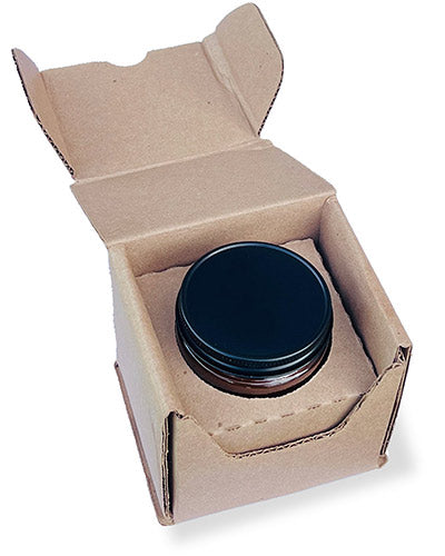Candle Builder's special shipping box designed to safely drop ship a single candle to your customer with your private label branding.
