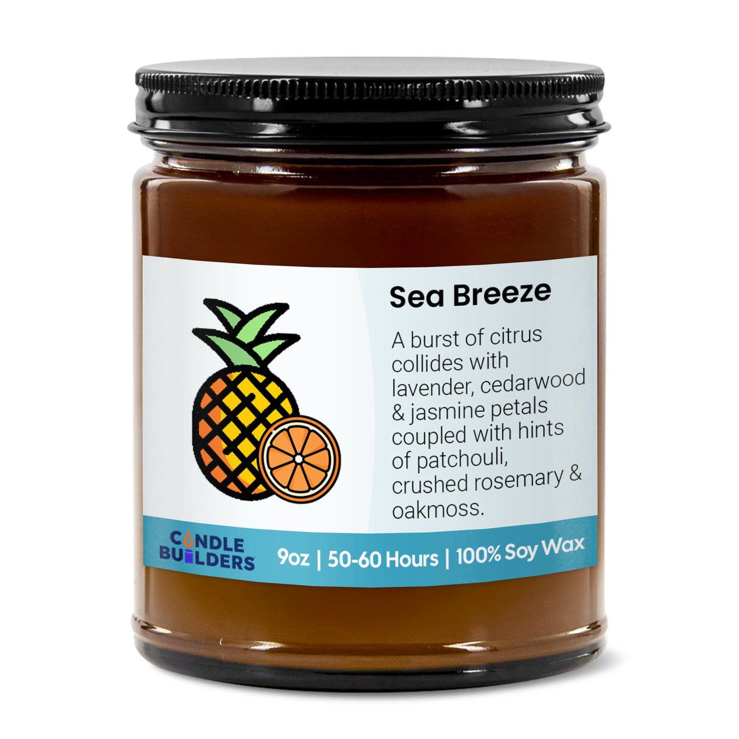 Sample 9oz Amber Jar Soy Wax Candle