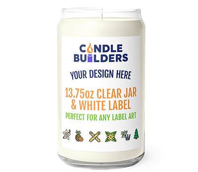 Image showing a 13.75oz clear jar candle available for drop shipping. 