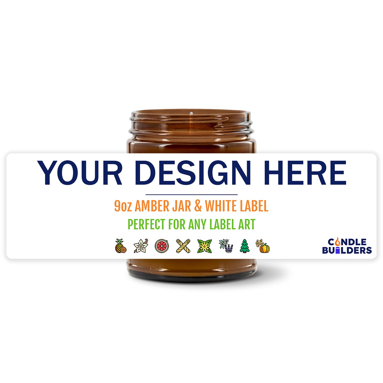 Drop Ship 9oz Clear Jar Candle With a wide 7" x 2" Private Label