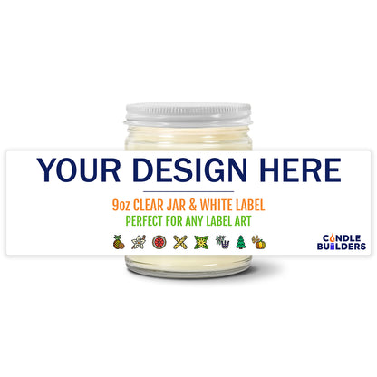 Drop Ship 9oz Clear Jar Candle With a wide 7" x 2" Private Label