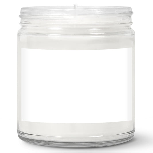 9oz Jar Candle Mockup - Clear Jar & White Label 3" x 2"