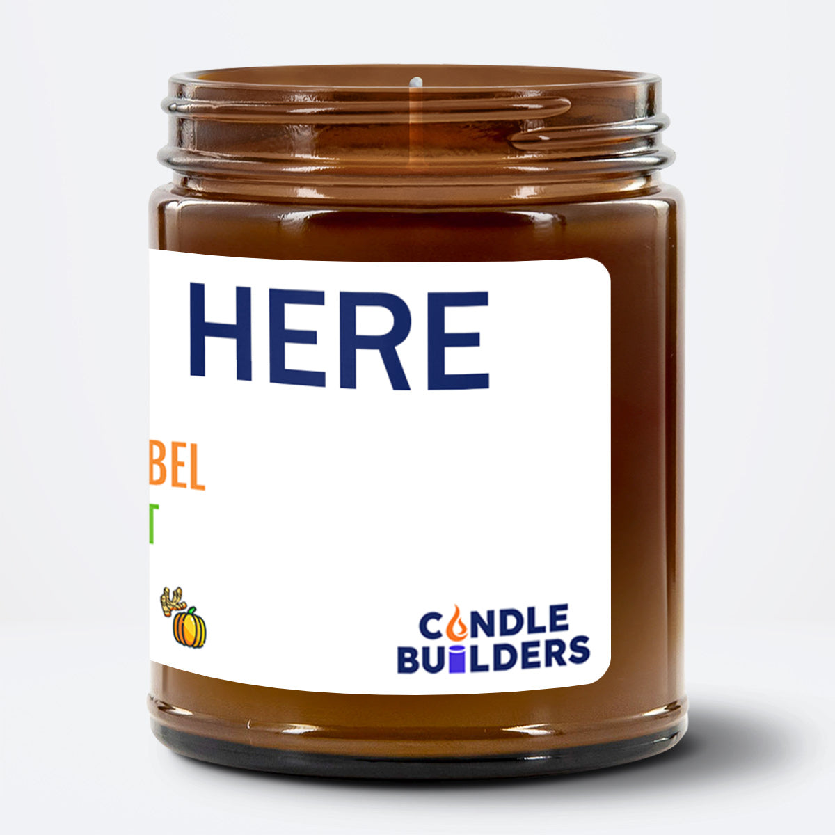 Drop Ship 9oz Clear Jar Candle With a wide 7" x 2" Private Label - Showing a full mockup of the left side