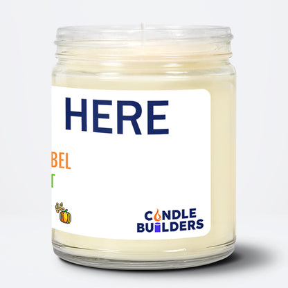Drop Ship 9oz Candle | Clear Jar & 2"x7" White Label - Showing a Left Side mockup

