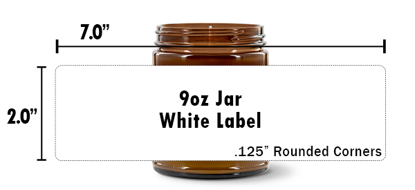 Image showing a 9oz candle jar with the specs for a label
