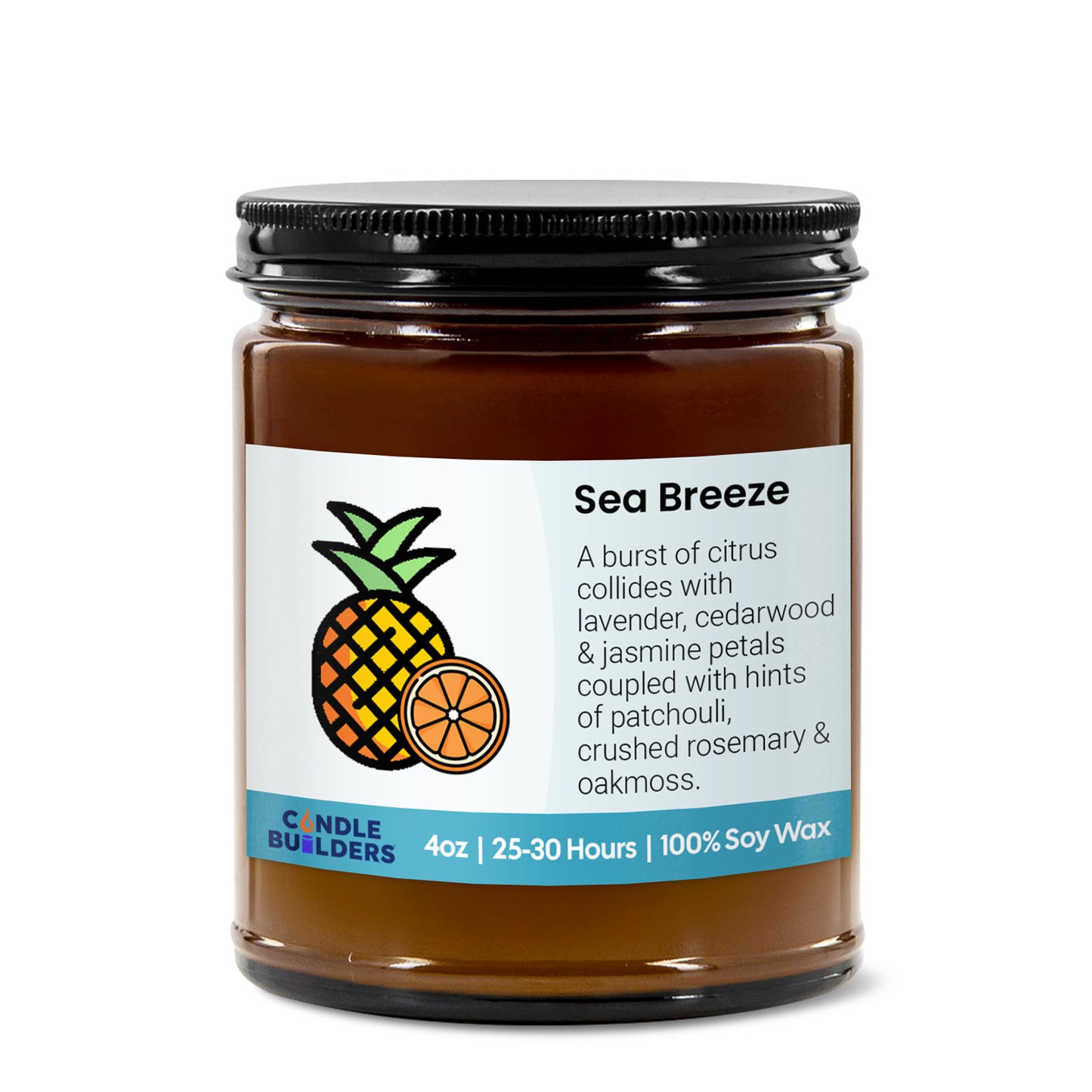 Sample 4oz Amber Jar Soy Wax Candle