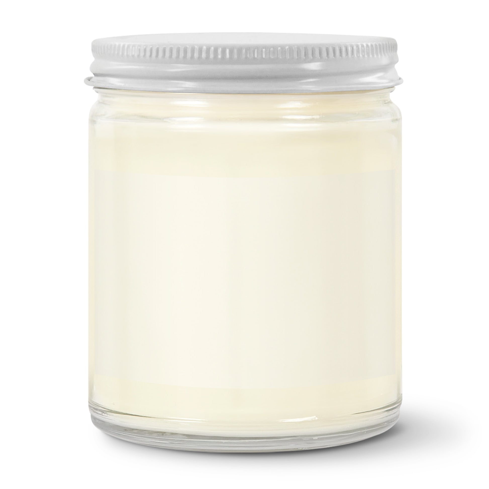 Jar of white cream with a white lid on a white background