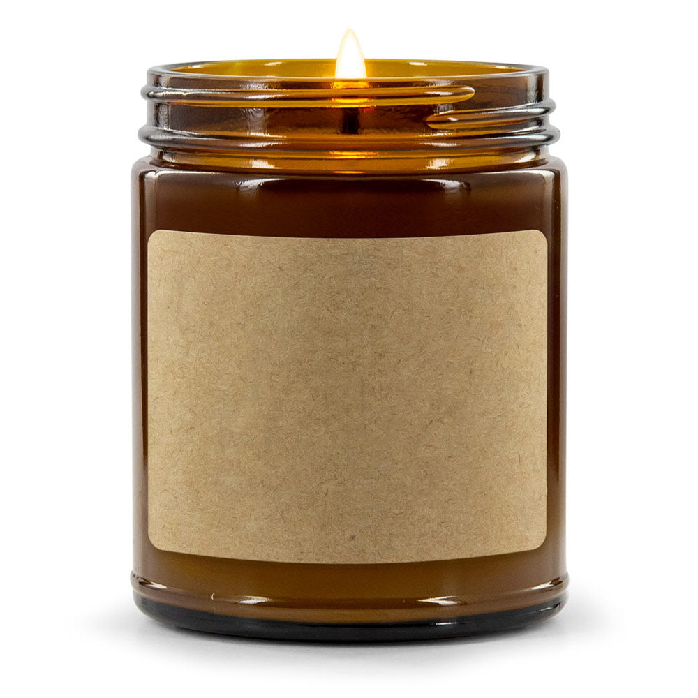 9oz Amber Jar With A Craft Label option for your private label candles