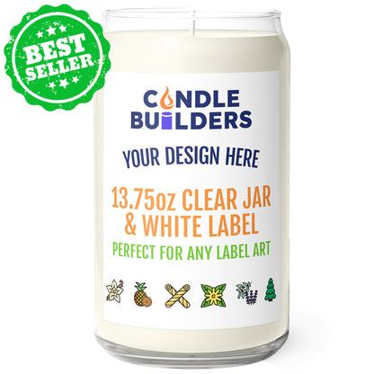 Best Seller - 13.75oz Candle For Drop Shipping. Displaying our full color labels that you can customize for your own candle brand. 